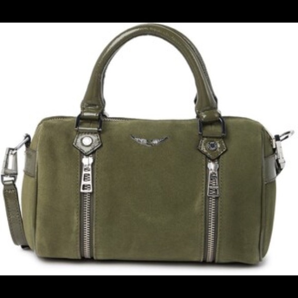 Zadig & Voltaire XS Sunny Suede Patent Satchel Bag NWT